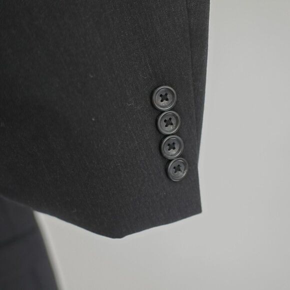 Pronto Uomo Platinum Executive Fit Wool Charcoal Gray Blazer 46L Tagged 48L - Picture 3 of 11
